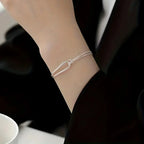 925 Sterling Silver Armband Dam – Minimalistiskt Geometriskt Armband