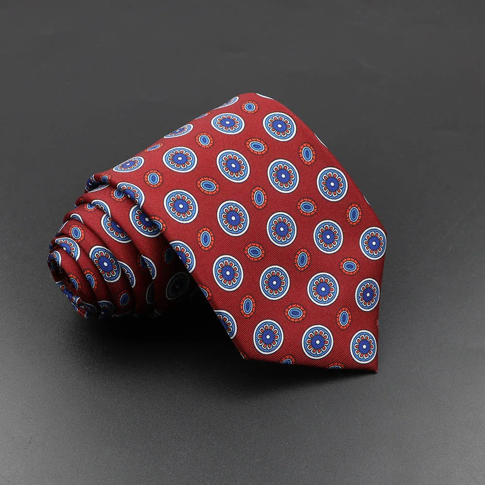 Slips herr 7,5 cm – färgglad prickig & floral