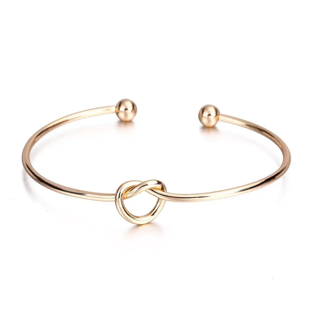 Rostfritt stål armband cuff i vintage stil – tvinnad design i guldfärg