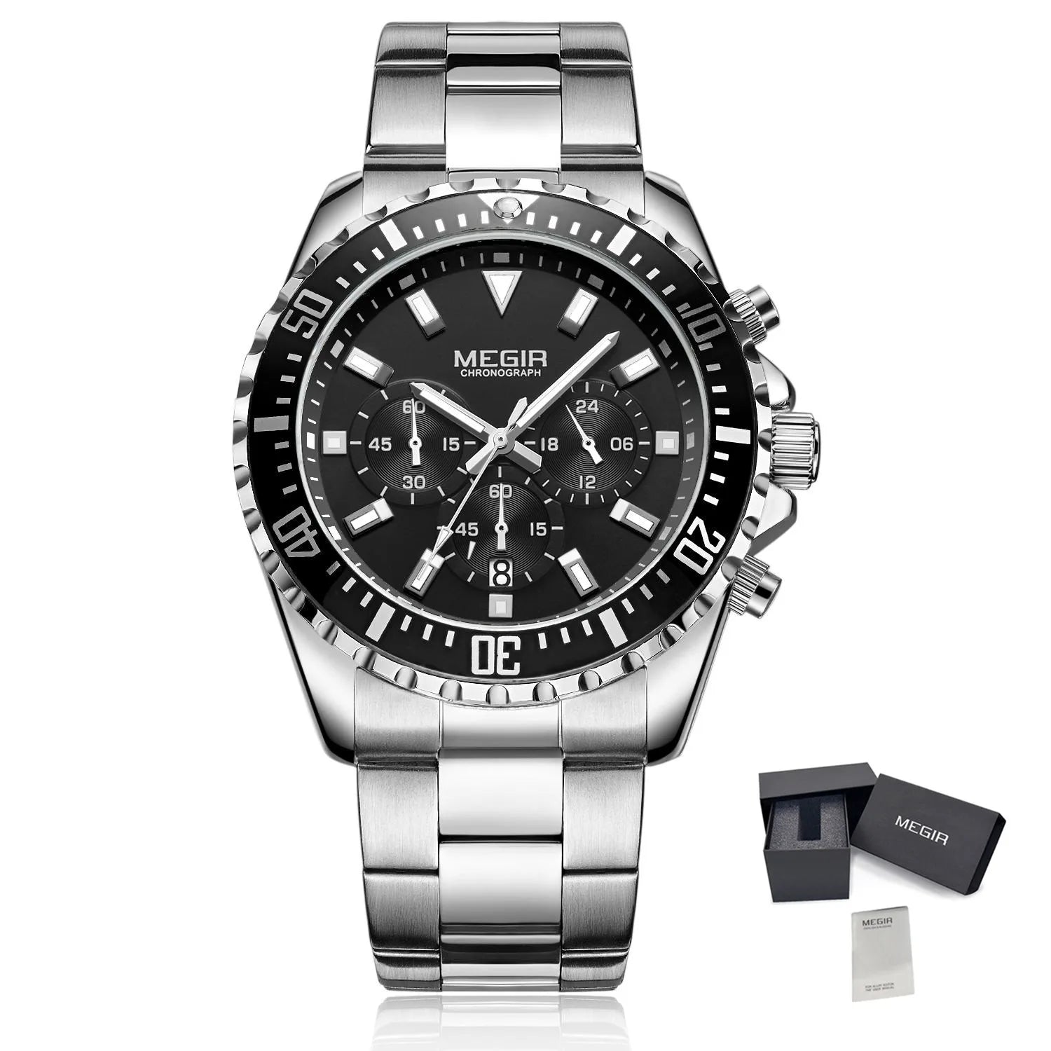 Herrklocka MEGIR kronograf 46mm – sport & business