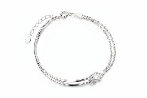 925 Sterling Silver Armband Dam – Minimalistiskt Geometriskt Armband