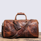Resväska i äkta läder herr – vintage duffel bag i kohud