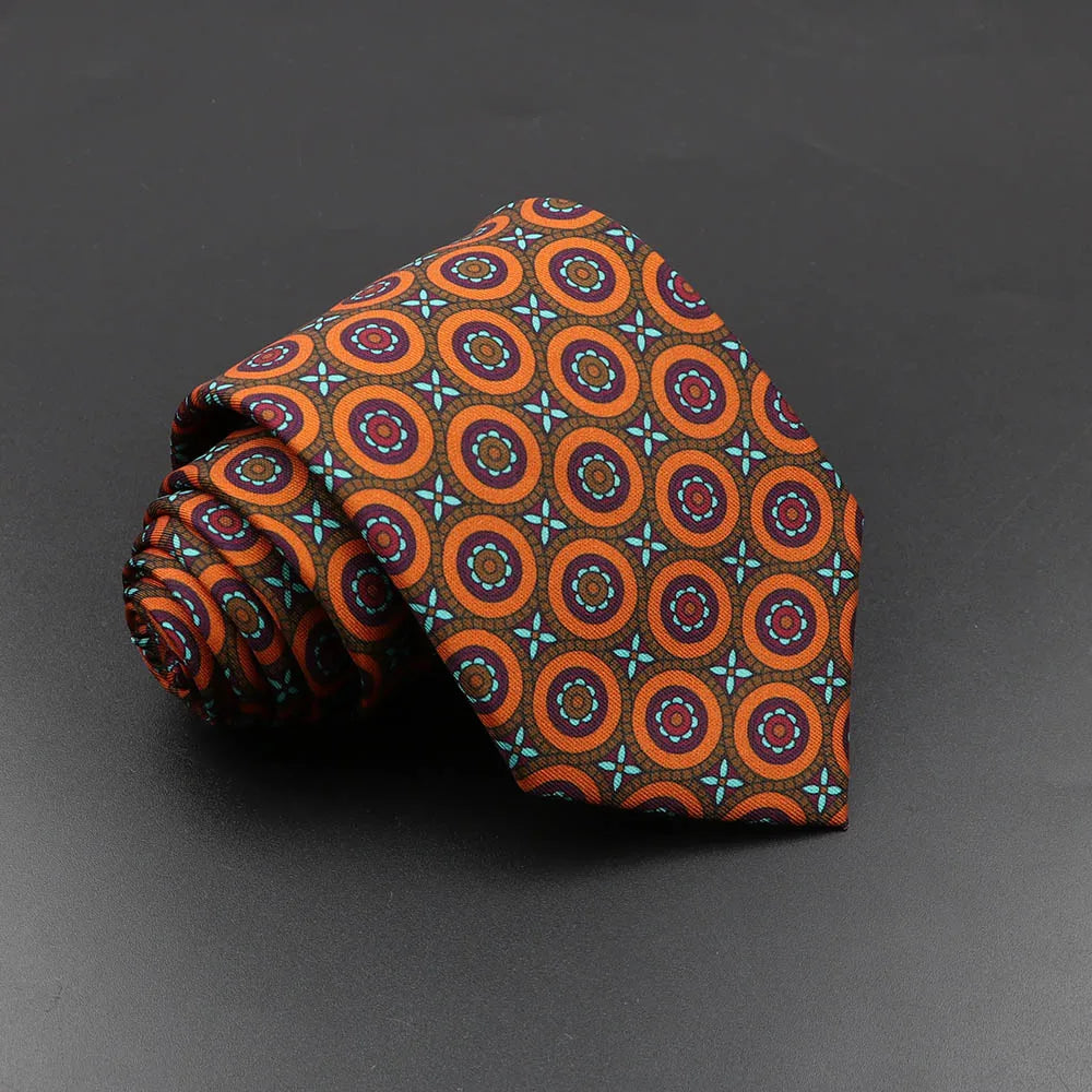 Slips herr 7,5 cm – färgglad prickig & floral
