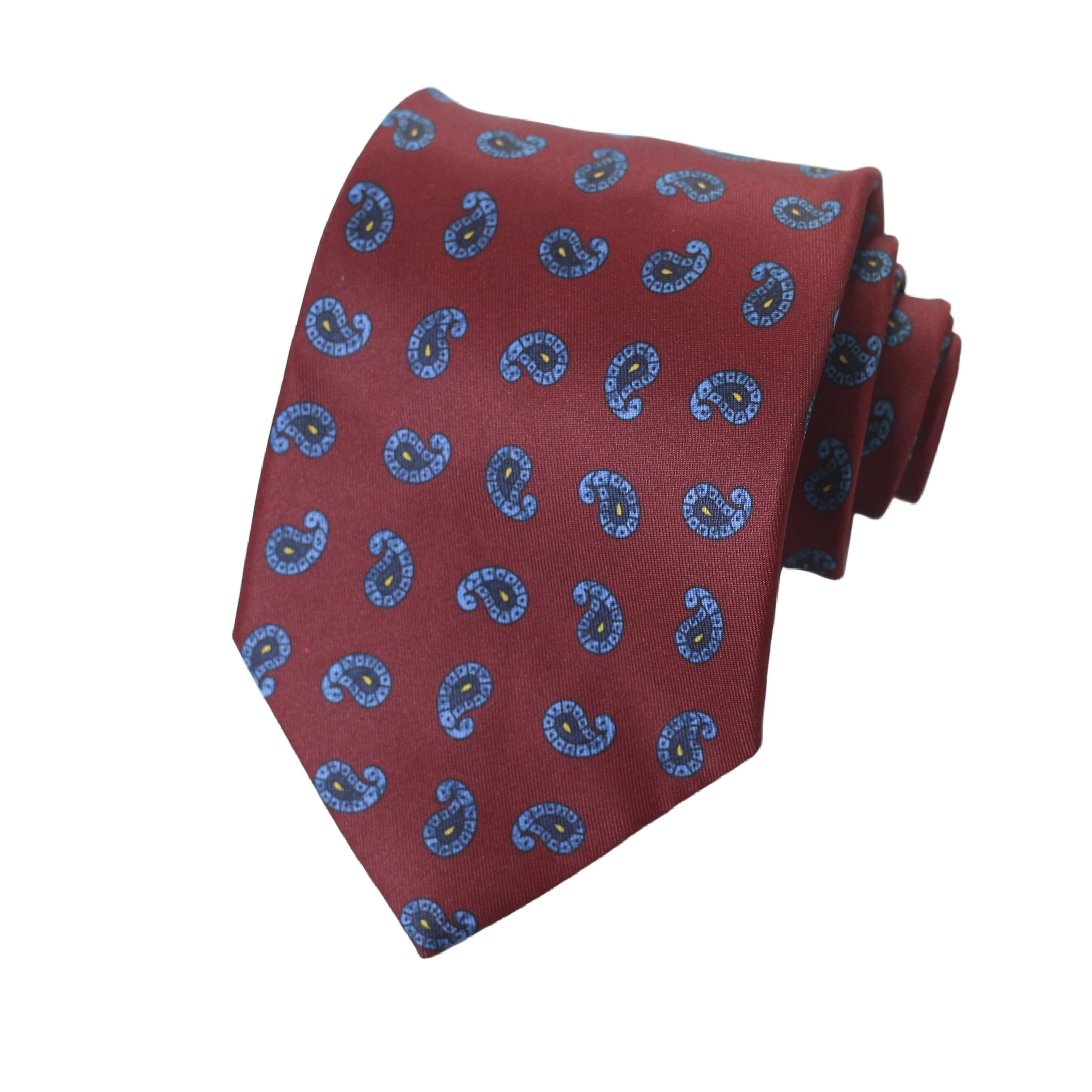Paisleyslips Röd/Blå 9 cm – Elegant & modern stil