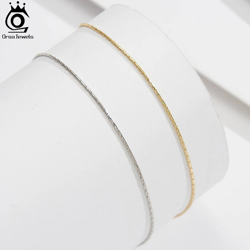 ORSA JEWELS fotlänk i 925 sterling silver med bambukedja