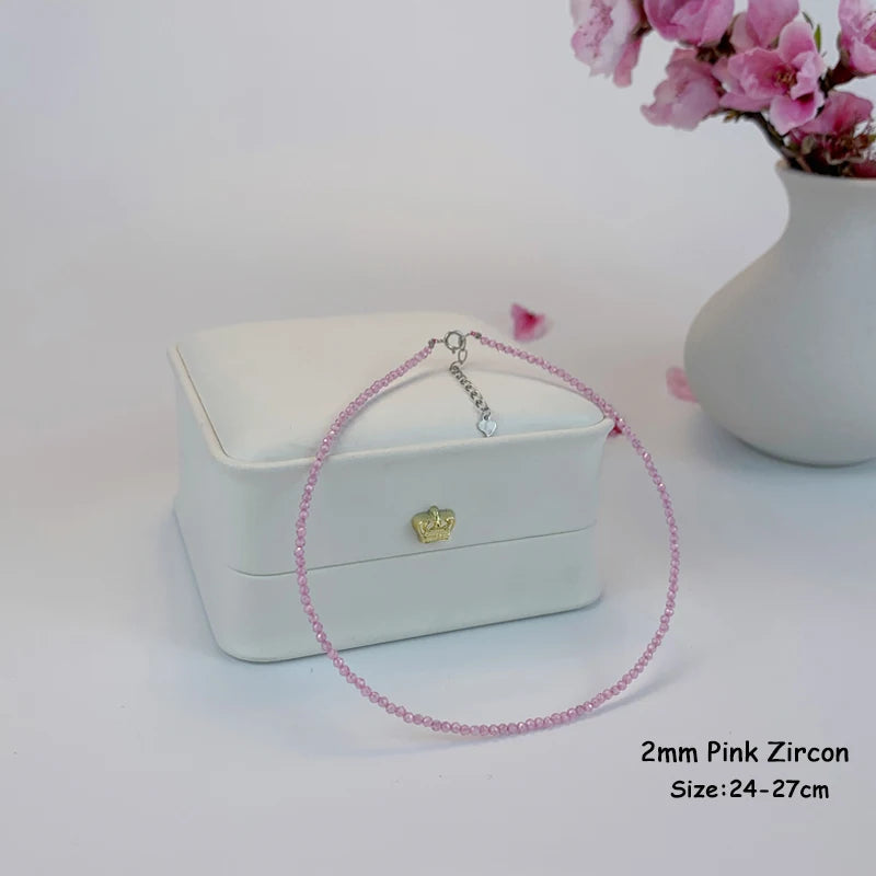 Fotlänk i 925 sterling silver med turmalin 24–27 cm
