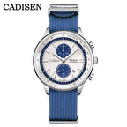 CADISEN 7066 kronograf herrklocka – Miyota 0S11 quartz, canvasarmband, 5ATM