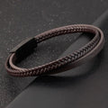 Läderarmband herr – flätat armband i dubbel design