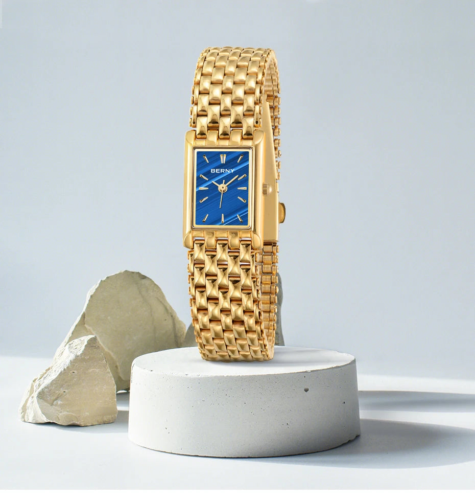 BERNY Klockset för par – Elegant rektangulär klocka dam & herr