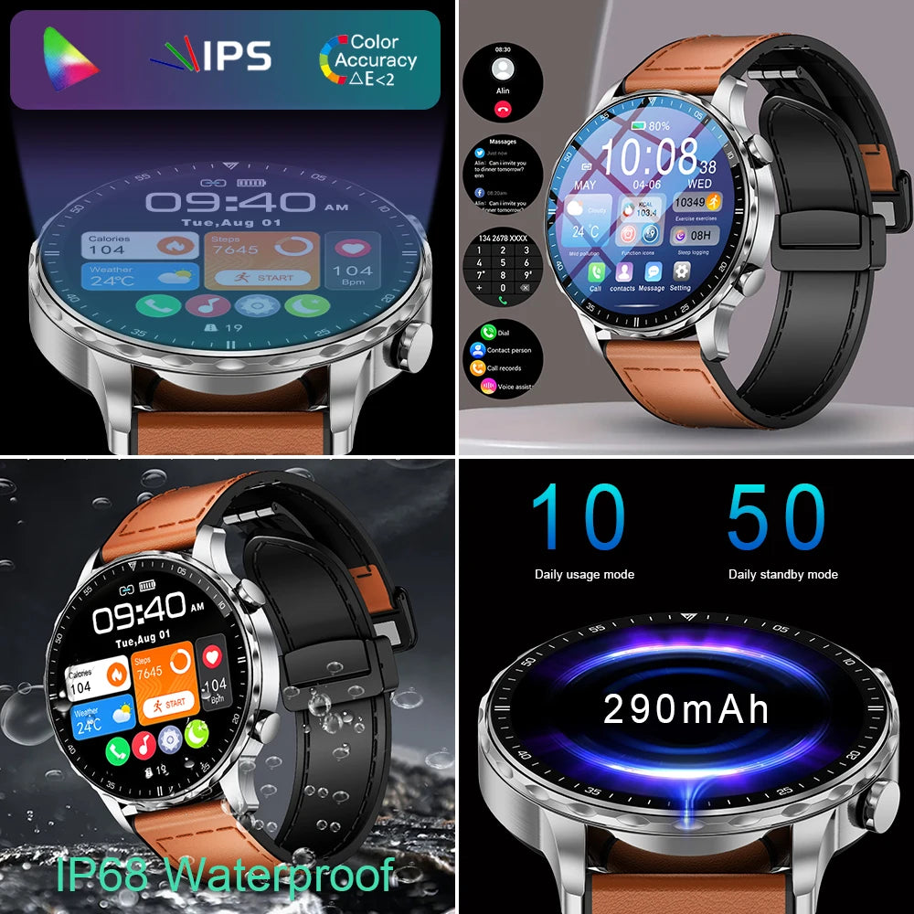 LIGE BW0664 smartwatch med Bluetooth-samtal och pulsmätning
