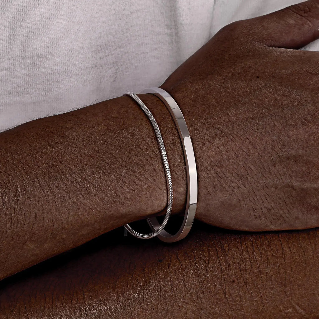 Trendigt armband  för män – 2‑pack i rostfritt stål