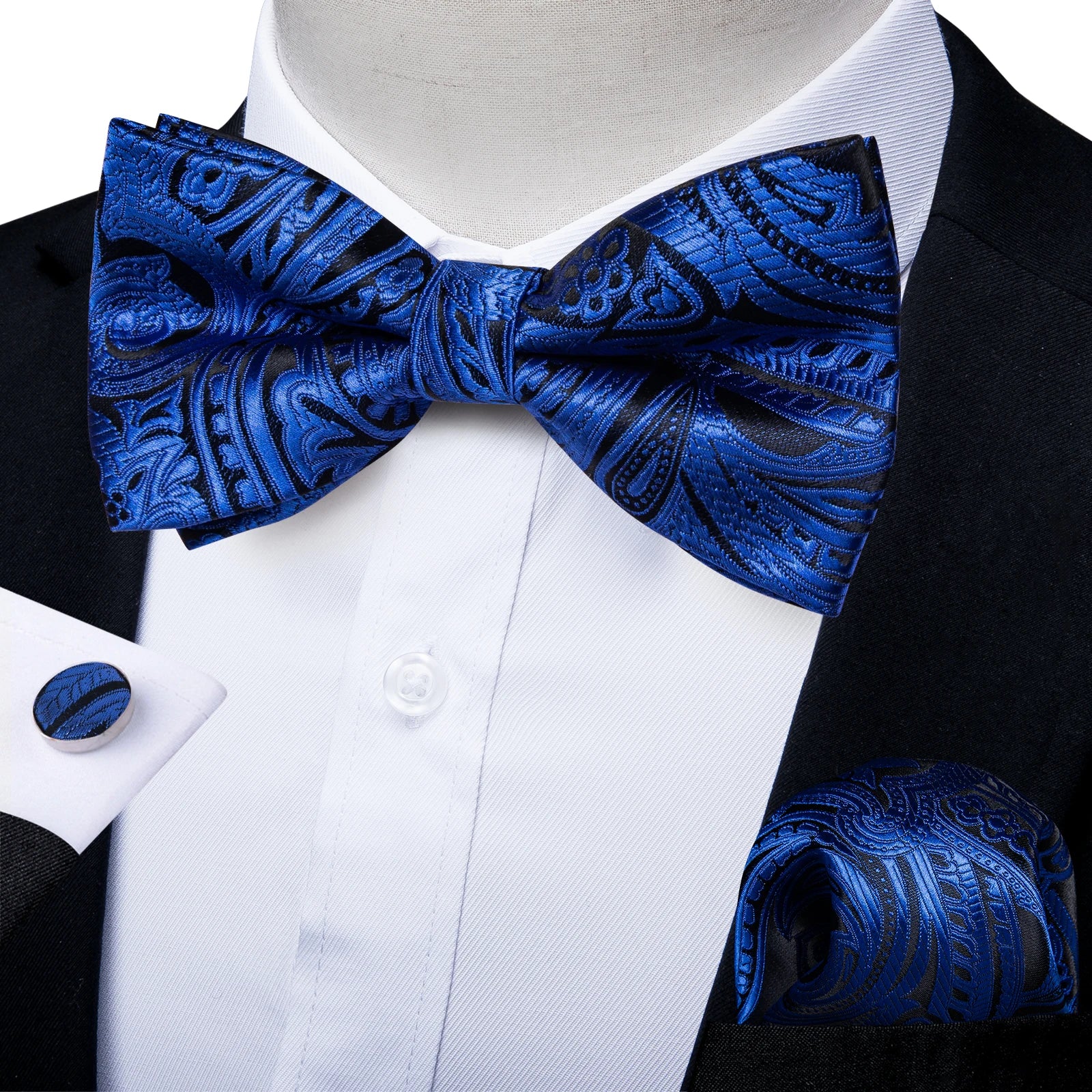 Flugset paisley herr – fluga, näsduk & manschettknappar