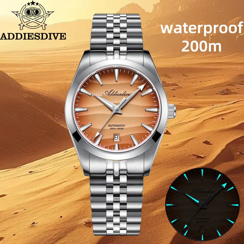 Automatisk dykarklocka 39mm – safirglas & 200m vattentät