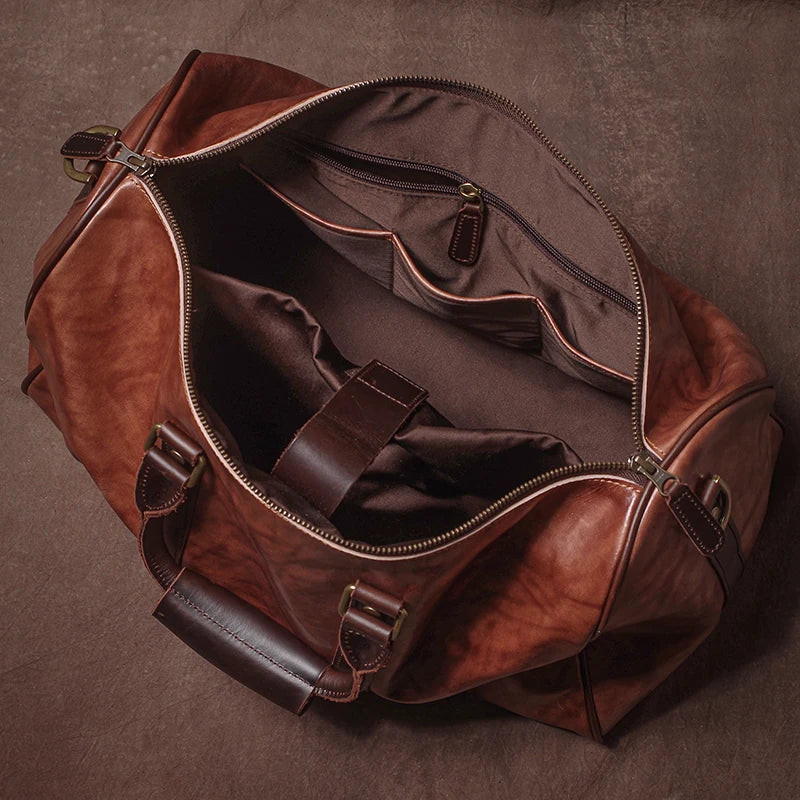 Weekendbag i äkta läder herr – vintage