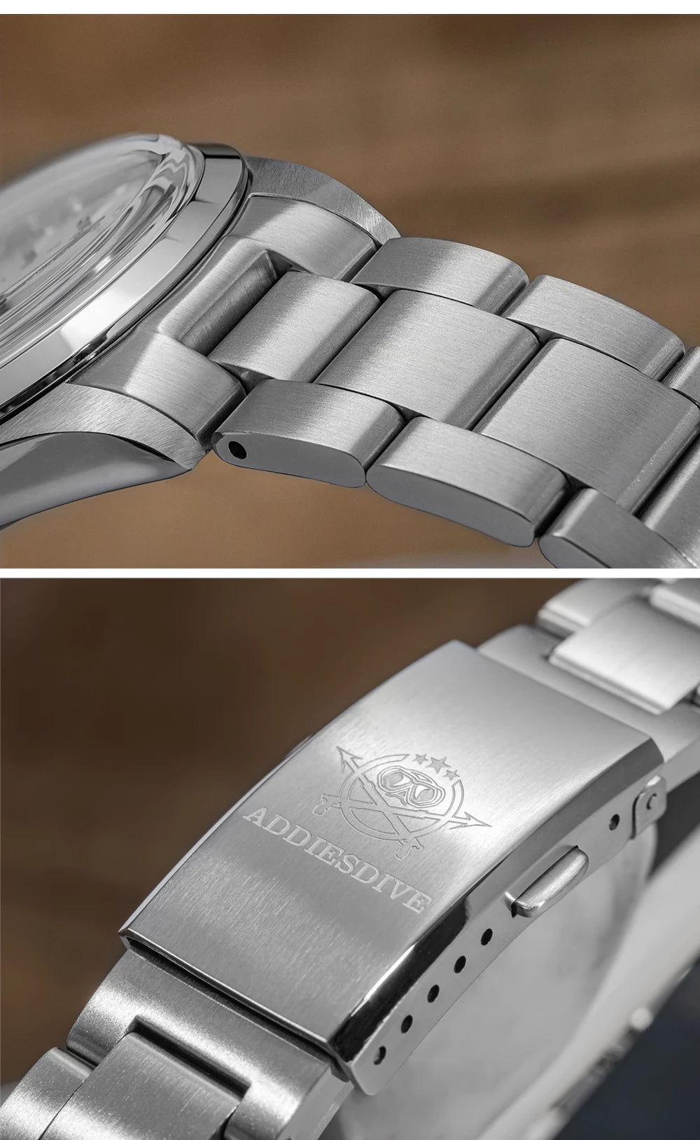 ADDIESDIVE AD2065 – Lyxig 36mm GMT quartzklocka i rostfritt stål (10ATM)
