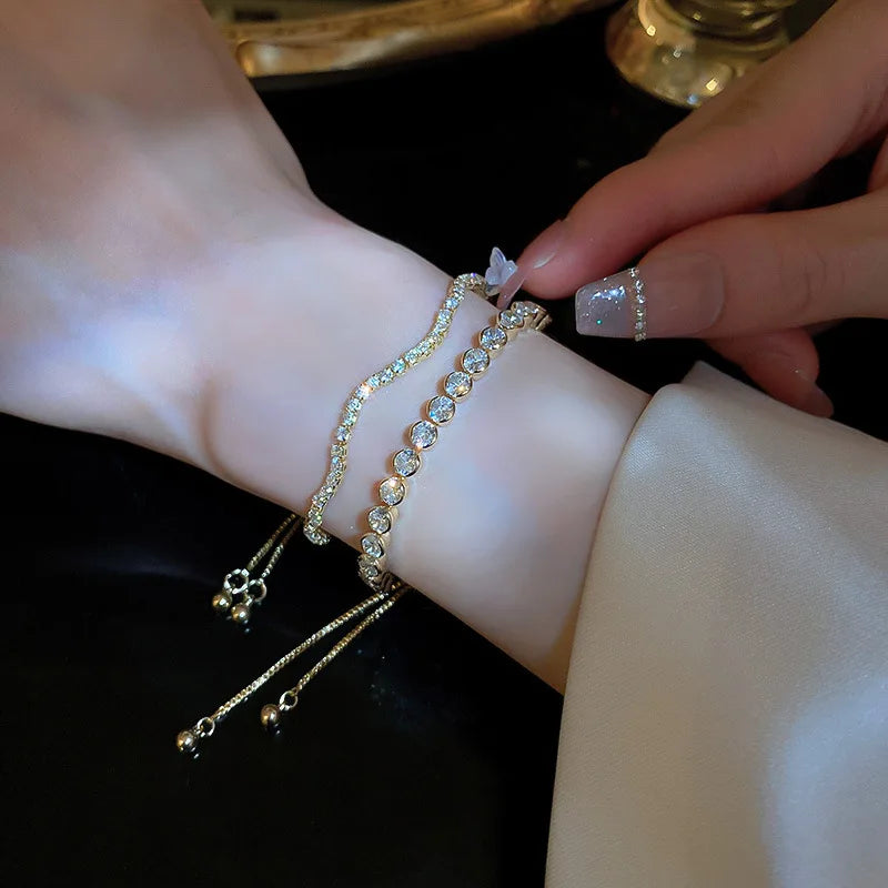 Armband dam – vågformat armband med kristaller för fest