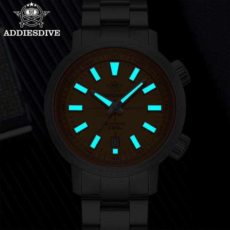 ADDIESDIVE Automatisk Dykarklocka 42mm – Safirglas & 200M Vattentät