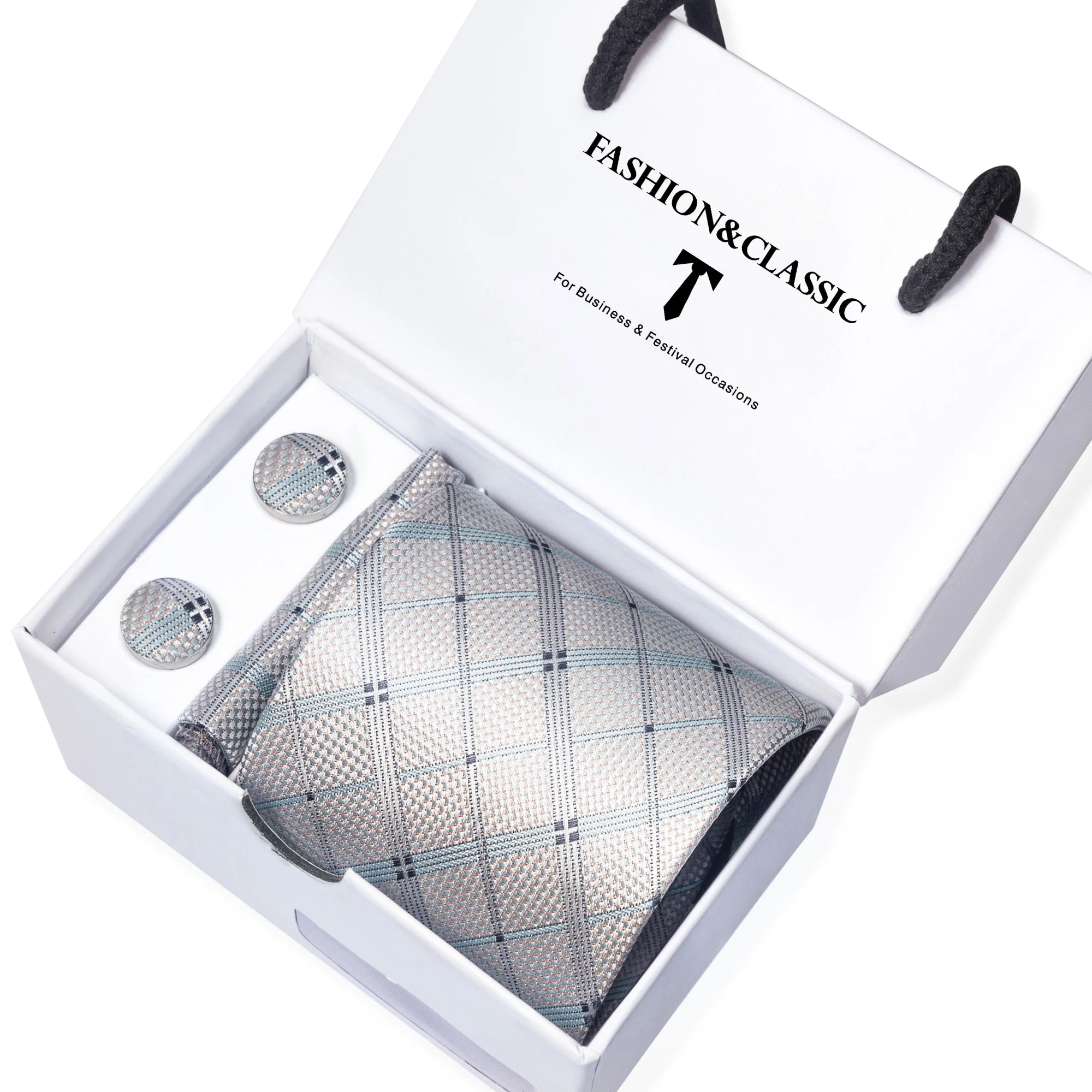 Slipsset för herr, VanGise - Blommönstrad slips i modern design