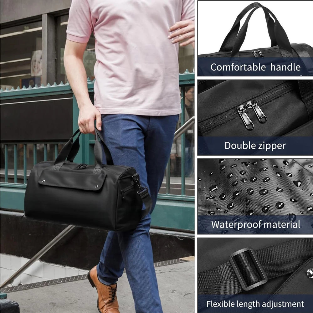 Gymbag med skofack och våtfack unisex – kompakt tränings- och reseväska