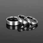 TIGRADE unisexring i tungsten 4–8 mm – borstad silver