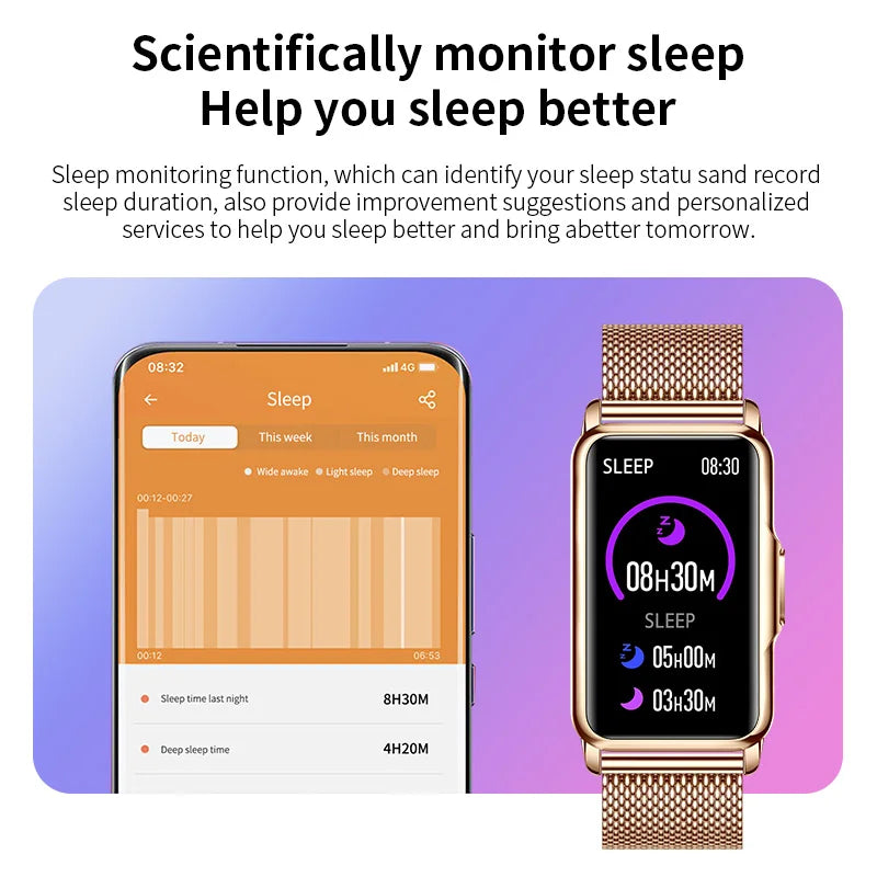 LIGE Smartwatch Dam 1.47” – Bluetooth-samtal & hälsa