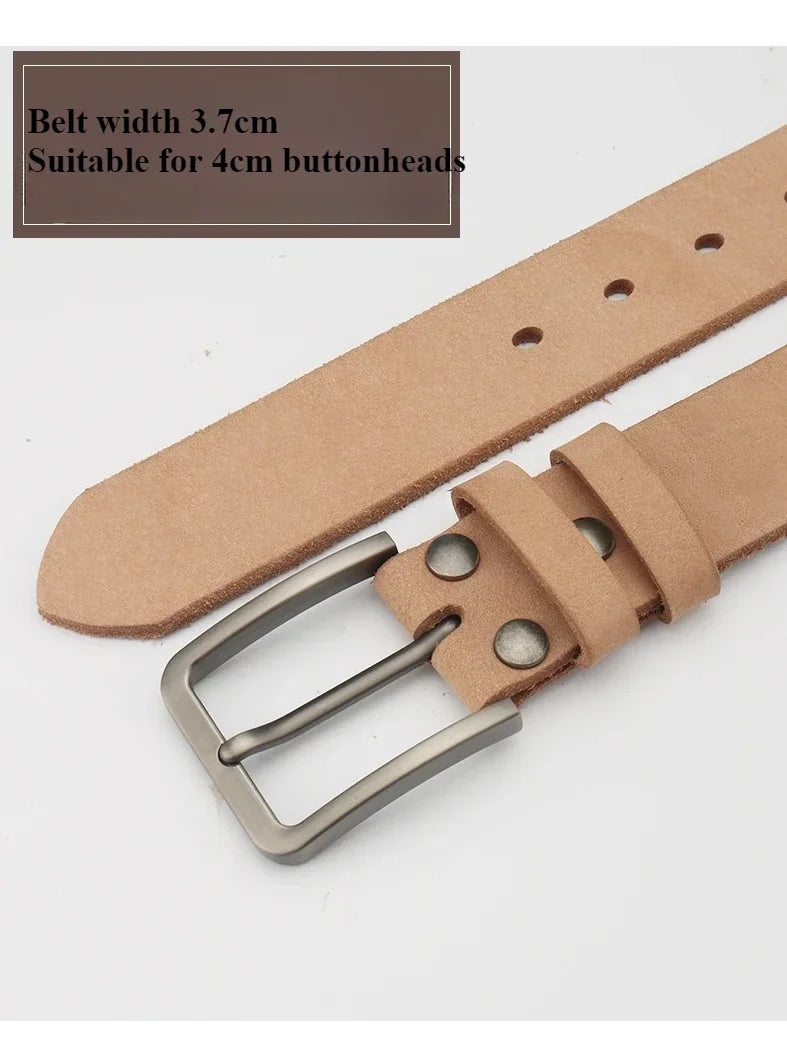Herrbälte i äkta läder 3,7 cm – Klassisk kedig stil med metallspänne