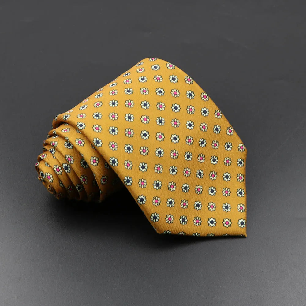 Slips herr 7,5 cm – färgglad prickig & floral
