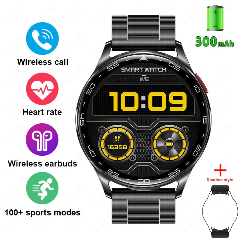 Smartwatch LIGE TWS 2‑i‑1 – med hörlurar & Bluetooth