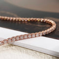 Moissanite Tennisarmband Dam Roséguld Justerbart