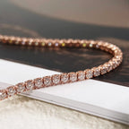 Moissanite Tennisarmband Dam Roséguld Justerbart
