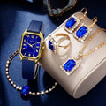 Elegant smyckesset för dam - Klocka, armband, halsband, ring & örhängen