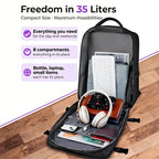 Stor reseryggsäck 35 L med skofack och laptopfack 15,6 tum