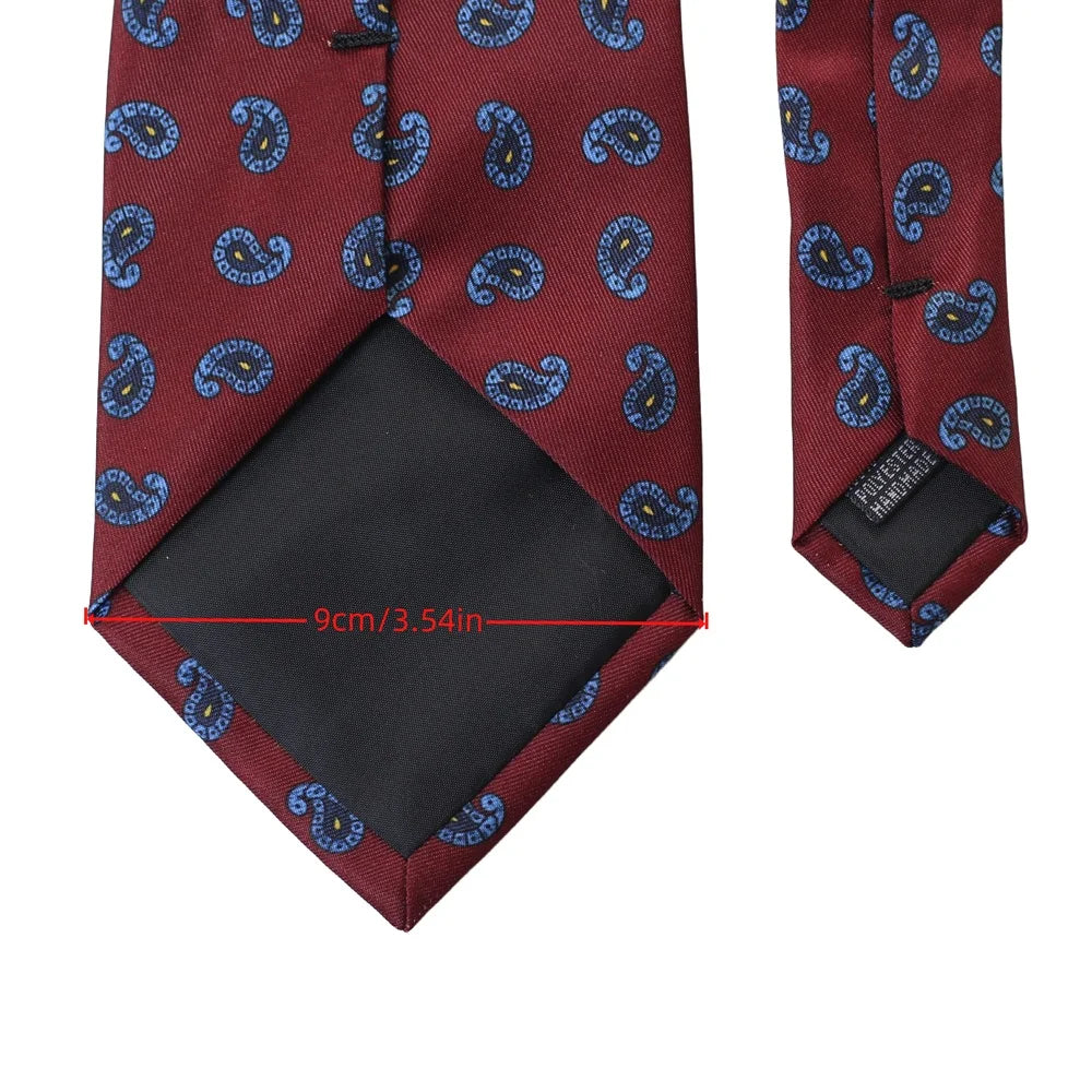 Paisleyslips Röd/Blå 9 cm – Elegant & modern stil