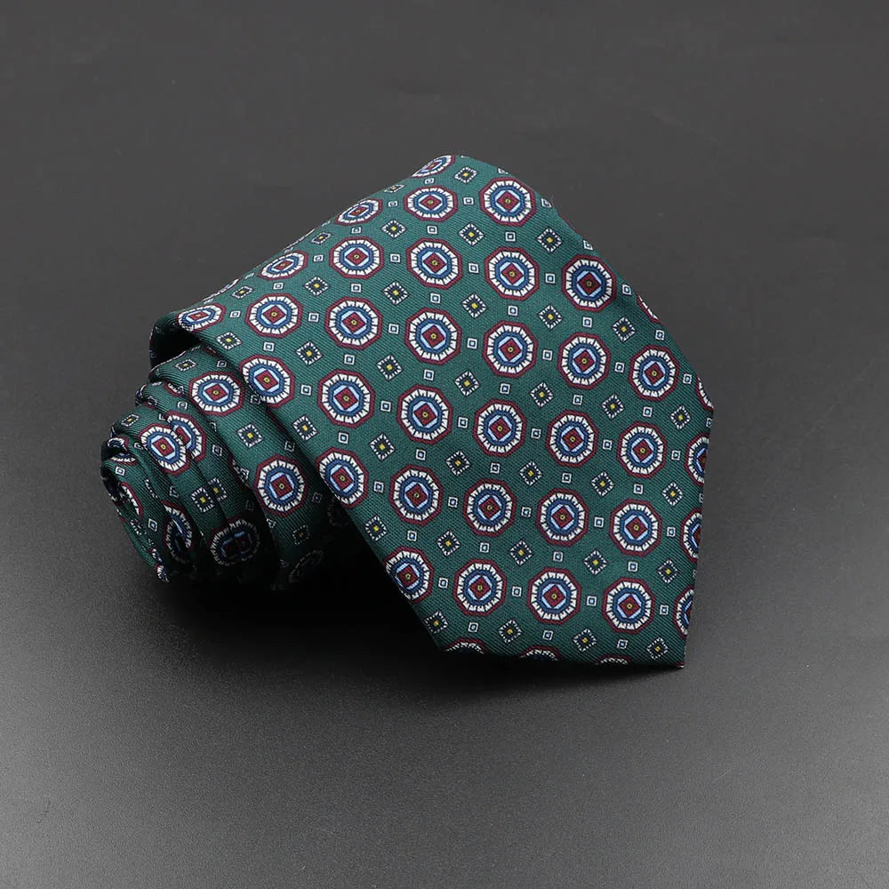 Slips herr 7,5 cm – färgglad prickig & floral