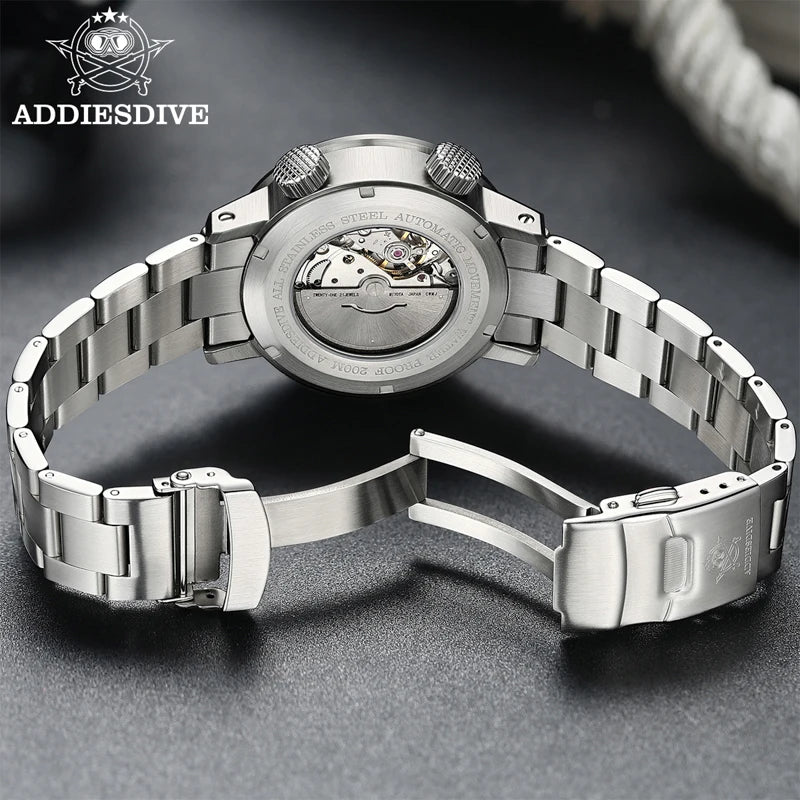 ADDIESDIVE Automatisk Dykarklocka 42mm – Safirglas & 200M Vattentät