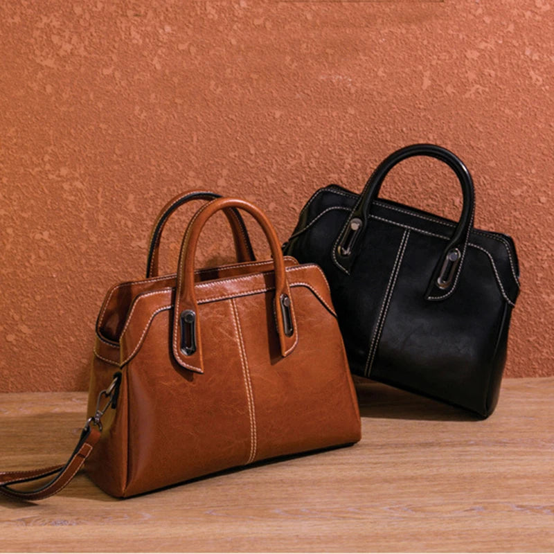 Handväska i äkta läder – elegant axelväska & crossbody