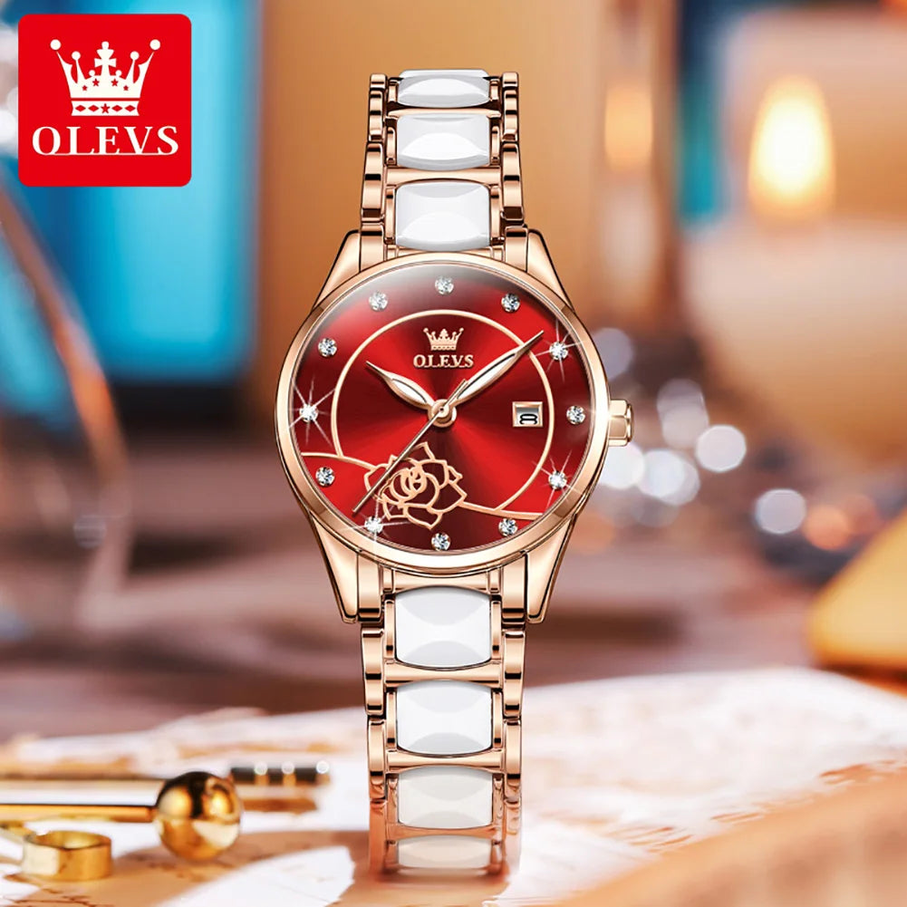 OLEVS 3606 Damklocka – elegant automatisk klocka