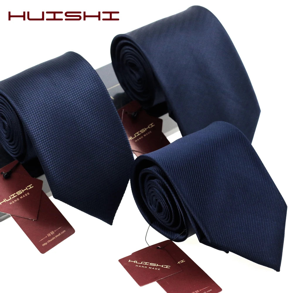 Slips herr mörkblå 6–8 cm – klassisk jacquard