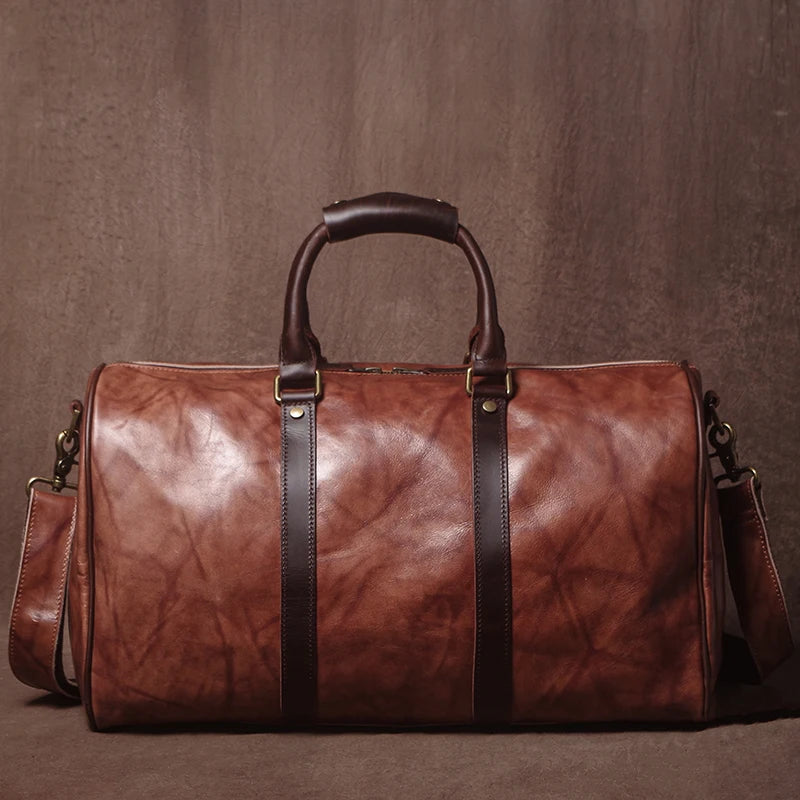Weekendbag i äkta läder herr – vintage