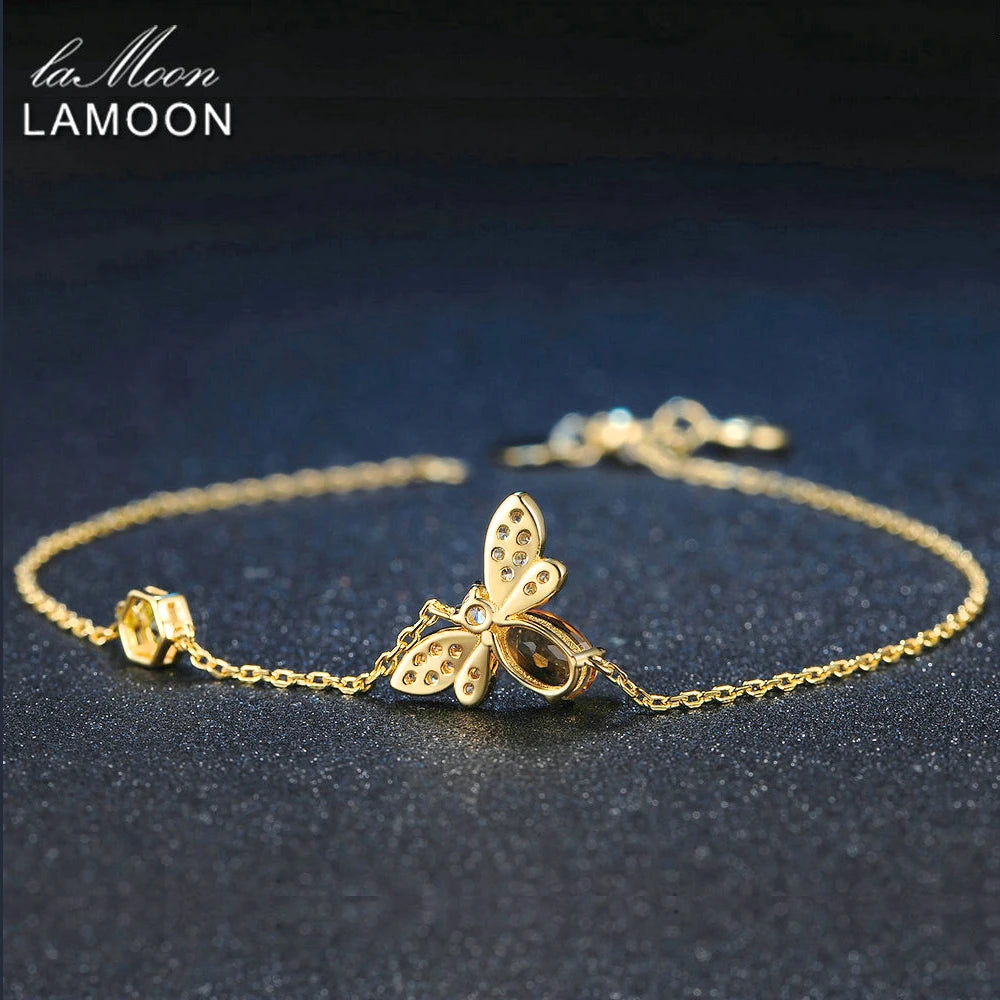 Biarmband Dam Citrin 14K Guld