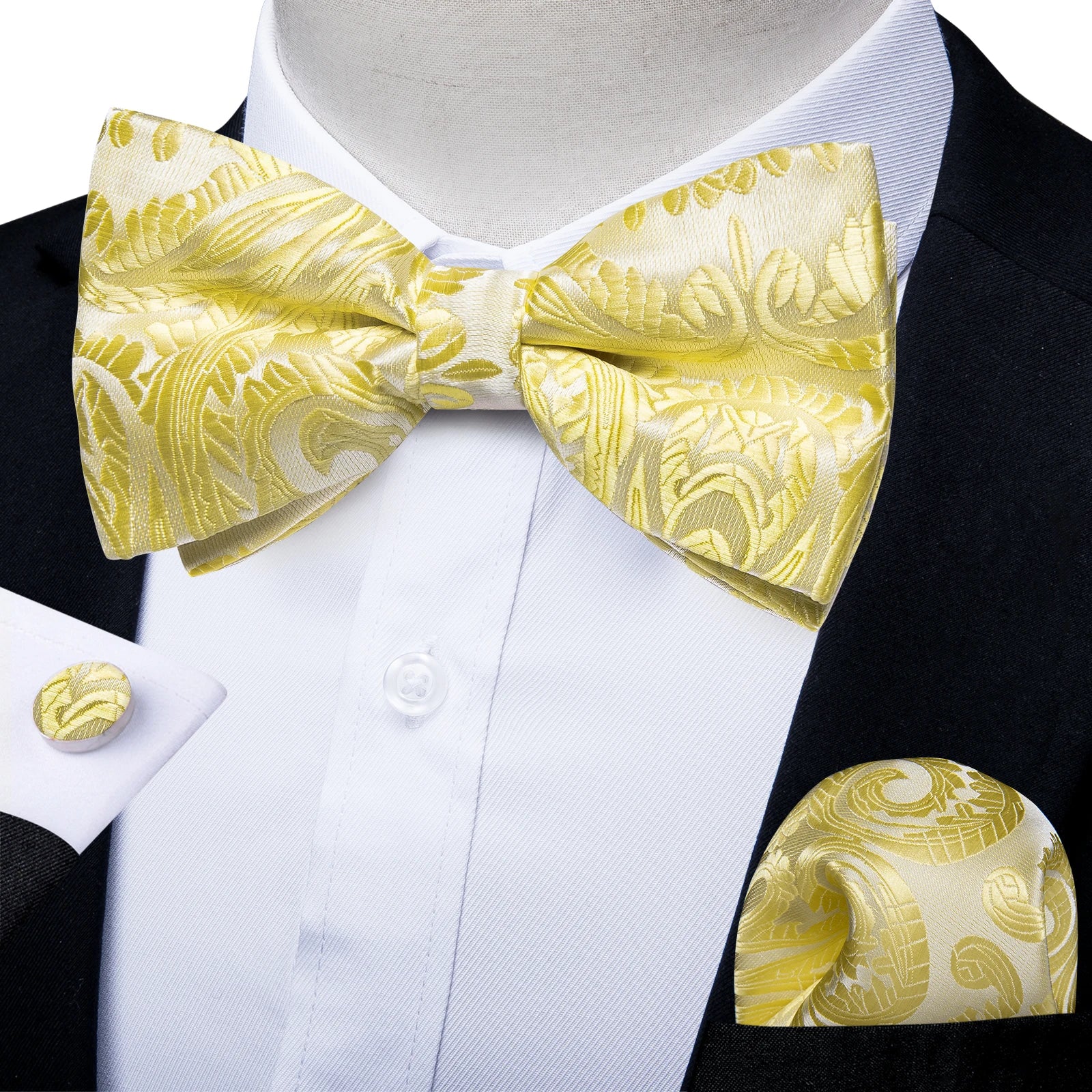 Flugset paisley herr – fluga, näsduk & manschettknappar