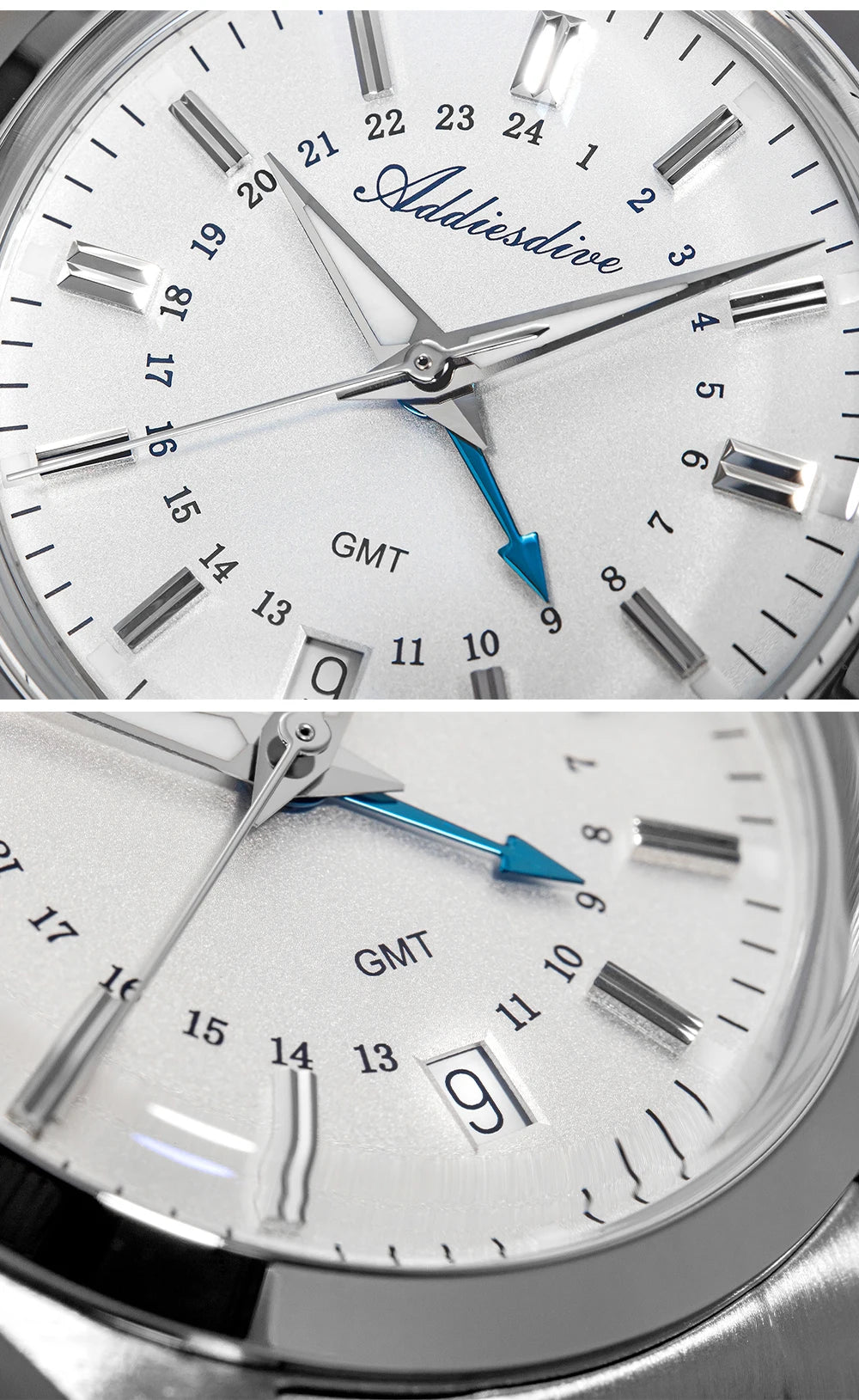ADDIESDIVE AD2065 – Lyxig 36mm GMT quartzklocka i rostfritt stål (10ATM)
