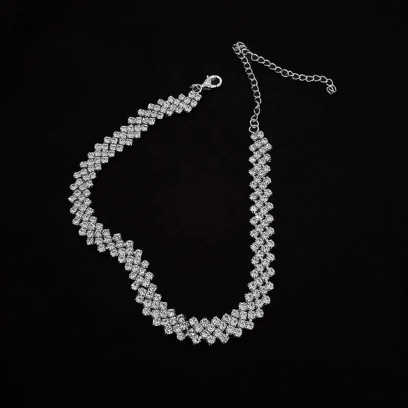 Halsband dam – choker med strass för fest