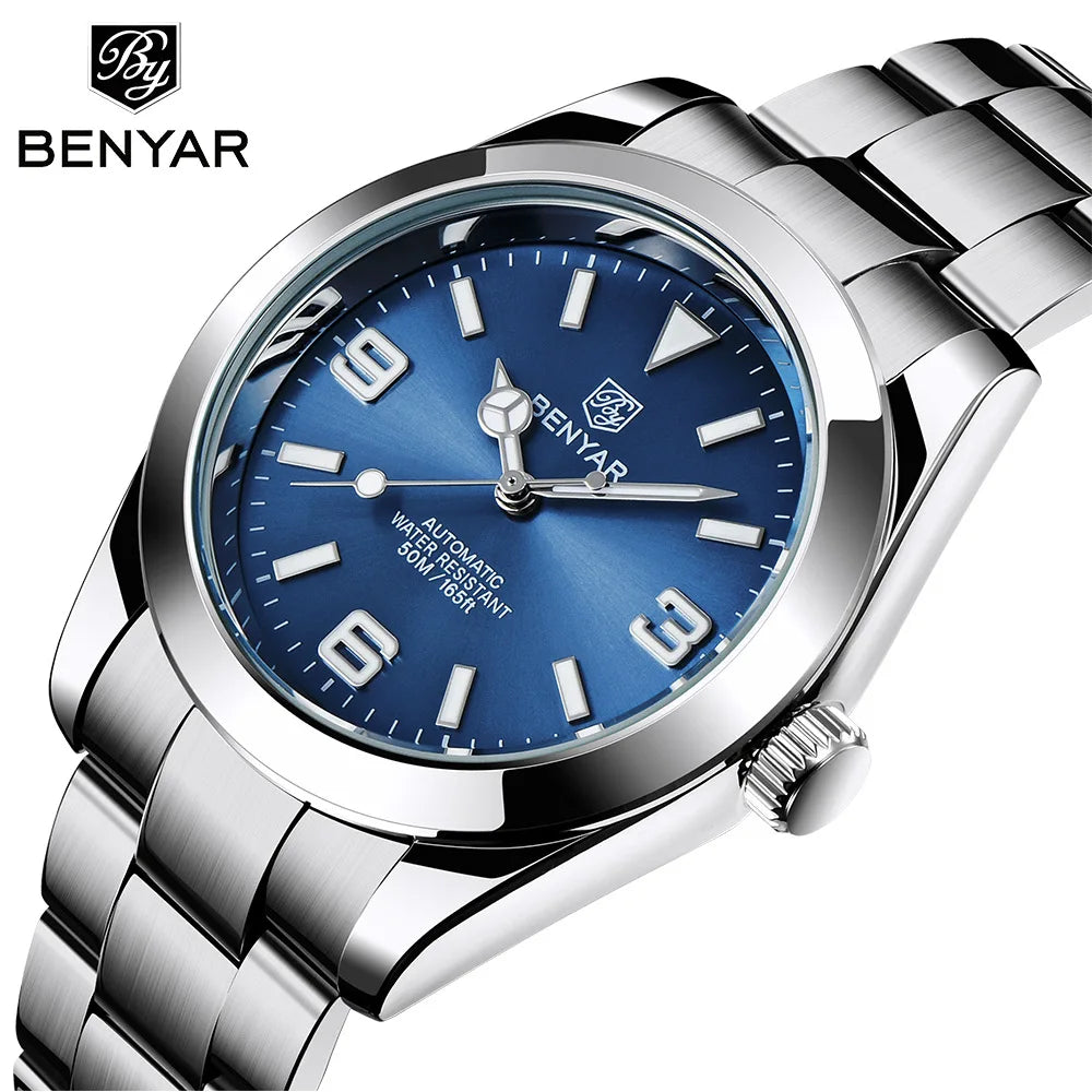 Automatisk herrklocka 41mm – klassisk design & 50m vattentät