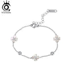 ORSA JEWELS damarmband – blomma med zirkonia i rostfritt stål