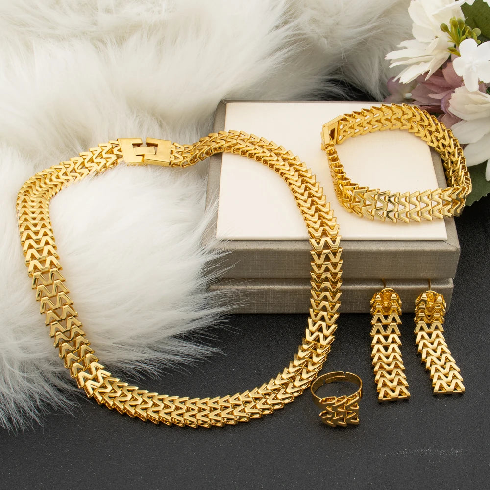 Smyckesset för dam – Halsband, örhängen, armband & ring