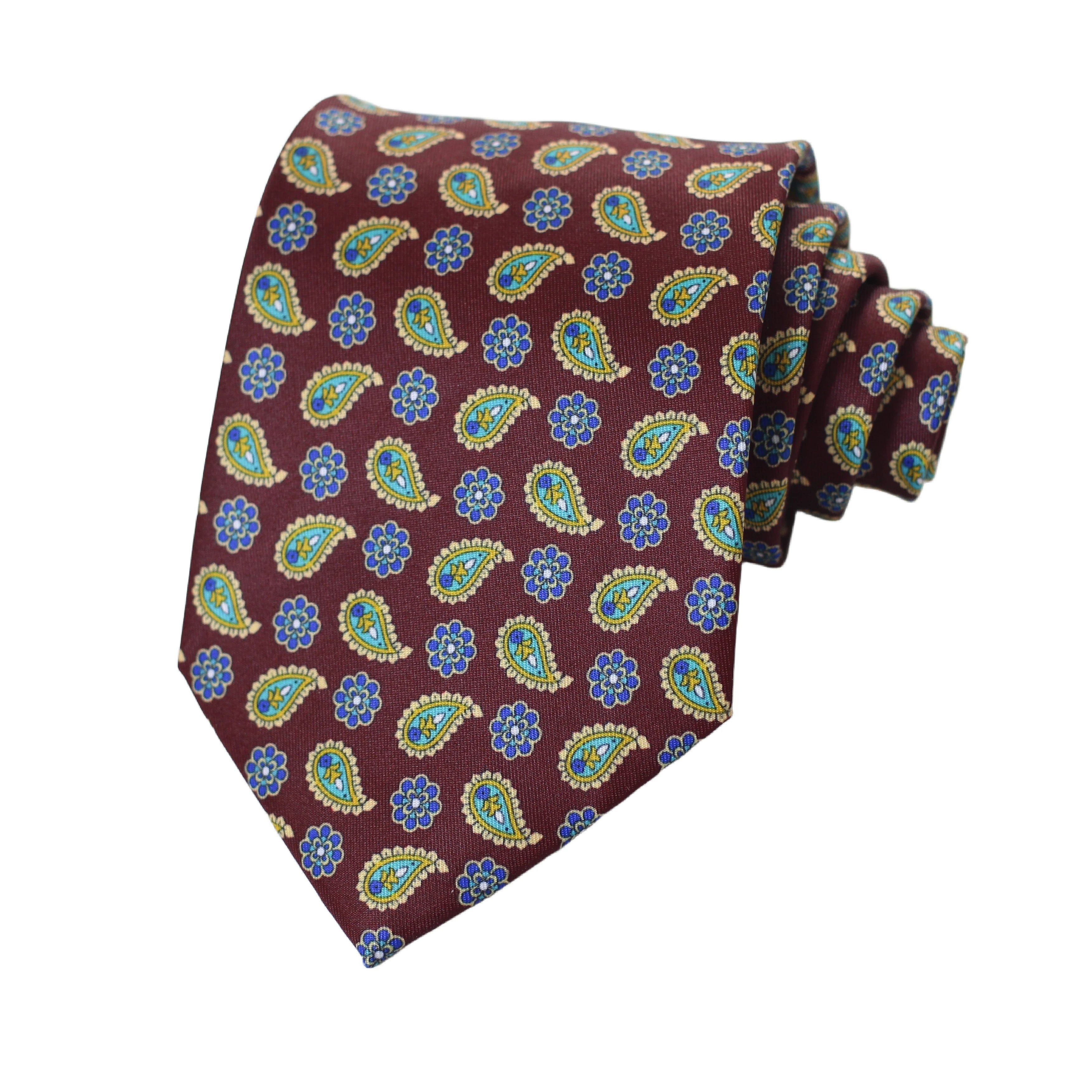 Paisleyslips Röd/Blå 9 cm – Elegant & modern stil