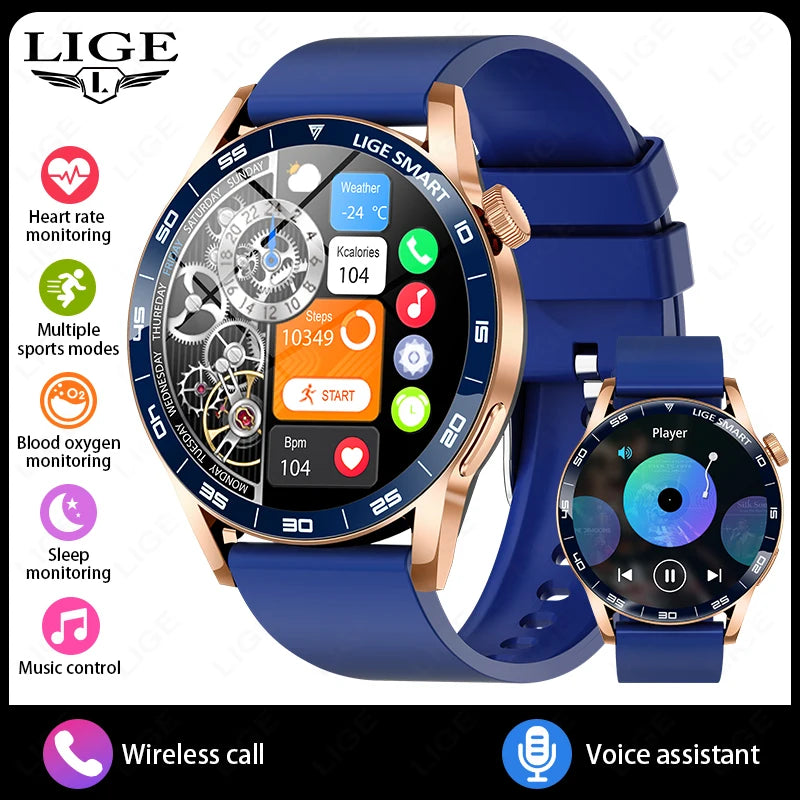 LIGE Outdoor Smartwatch 1.38” – Bluetooth-samtal & sport