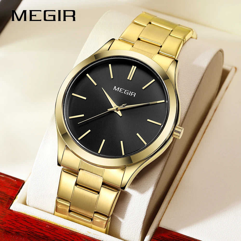 Herrklocka MEGIR – stilren i rostfritt stål