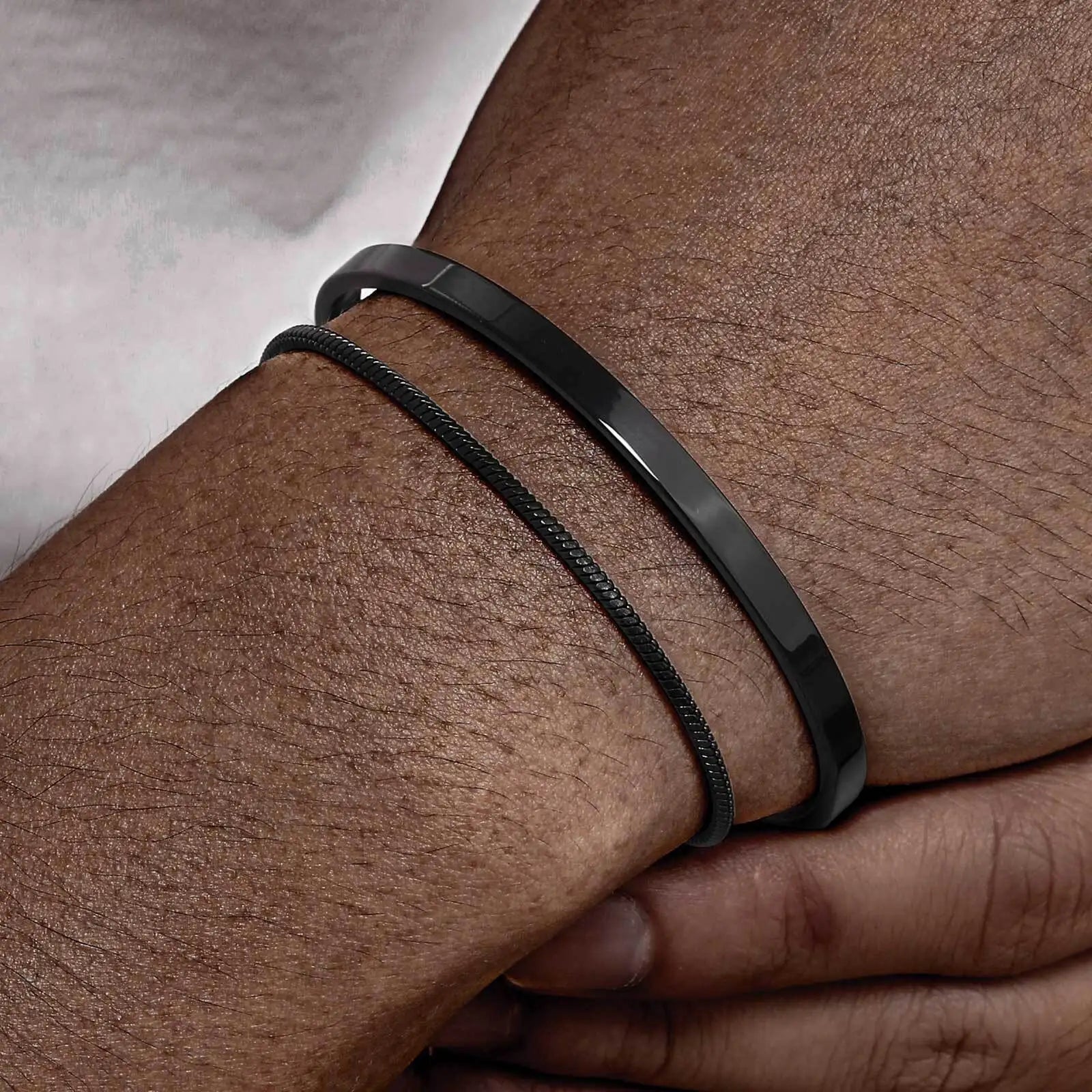 Trendigt armband  för män – 2‑pack i rostfritt stål